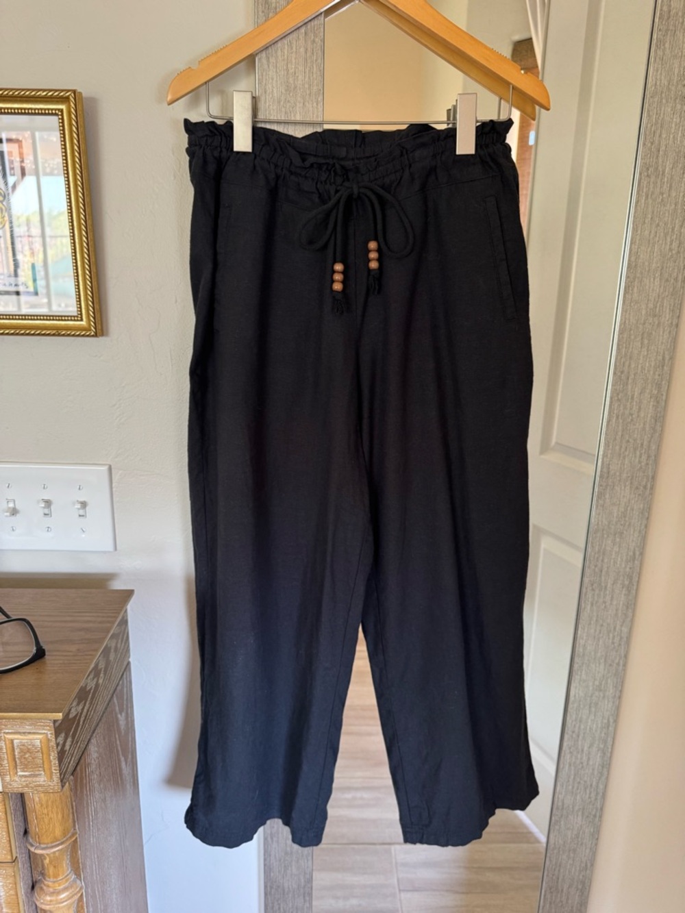 Zac & Rachel Black Elastic Waist Wide-Leg Pants